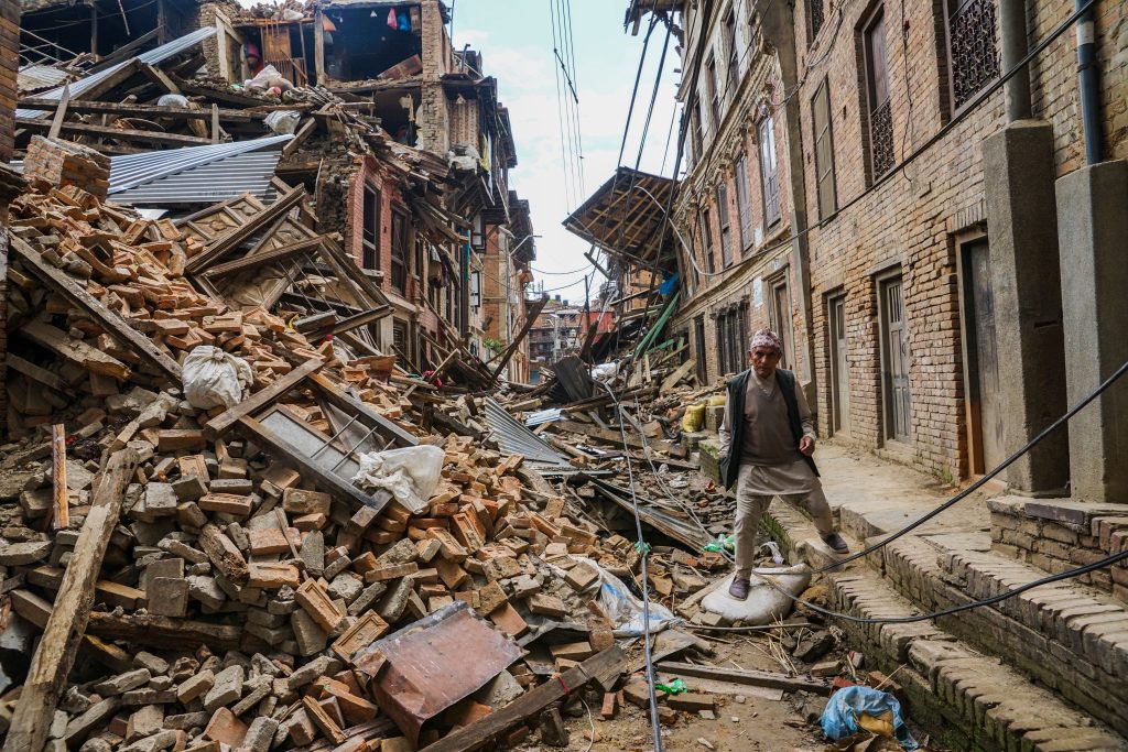 a-collapsed-residential-building-destroyed-by-the-earthquake-in-bhakatapur-on-april-25-2015