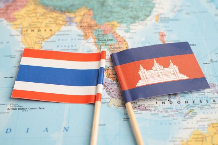 Cambodia and Thailand Flag